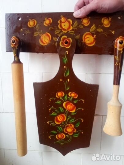 Кухонный набор СССР, дерево, роспись