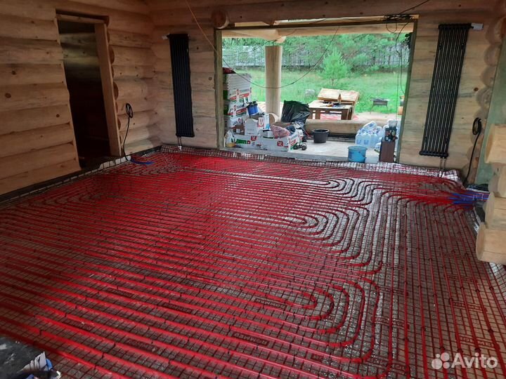 Отопление, теплый пол, котлы, сантехника, канализа