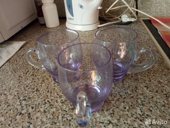 Бокалы - кружки, цветное стекло