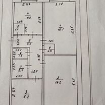 3-к. квартира, 62,4 м², 1/3 эт.