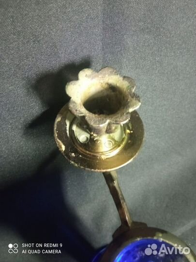 Винтаж. Подсвечник цветное стекло/металл СССР