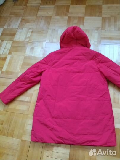 Полупальто демисезон красное новое большие р-ры