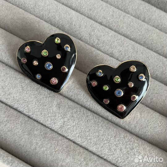 Серьги сердца стильные