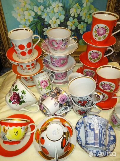 Кружки бокалы большие фарфор СССР