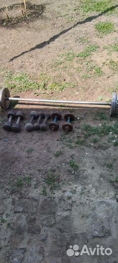 Штанга гриф блины бу