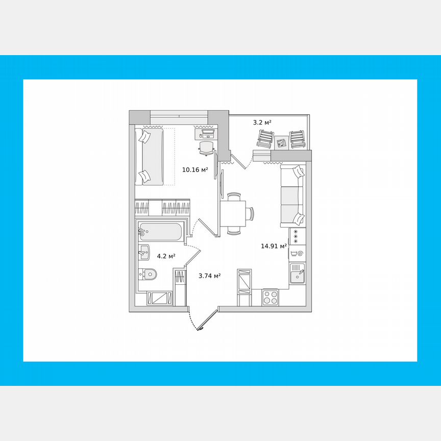 1-к. квартира, 32,2 м², 17/17 эт.