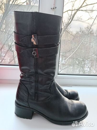 Сапоги женские зимние кожаные 39