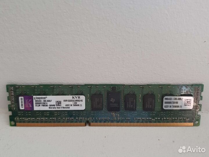 Оперативная память kingston kvr1333d3ls4r9s/4g