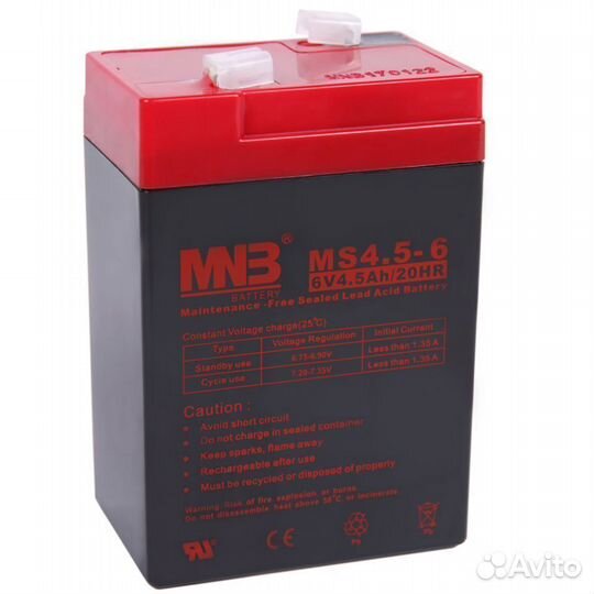 Ааккумулятор ибп MNB MS4.5-6 6V 4.5Ah 12В