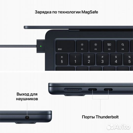 MacBook Air 13 M3 8/256Gb Midnight /Магазин/Новый