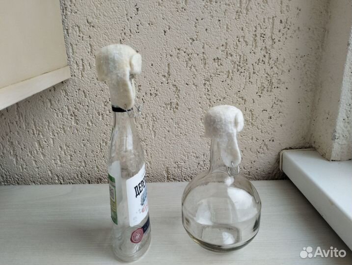 Декоративная насадка на бутылку Шапка-ушанка