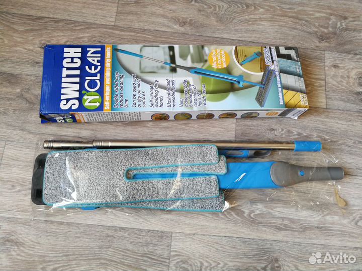 Швабра с автоотжимом и двухсторонними насадками