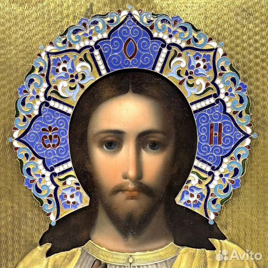 Икона 19 век «Господь Вседержитель» 31.5х27 см