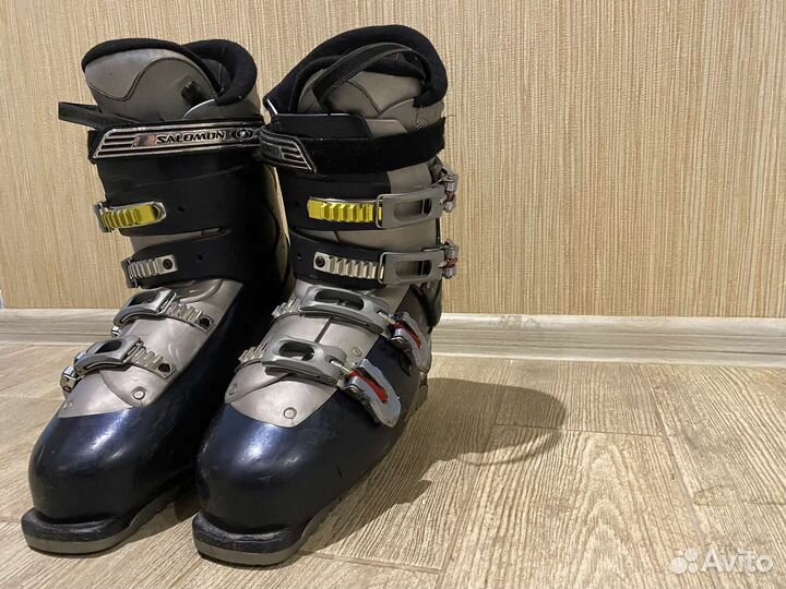 Горные лыжи Fischer, ботинки Solomon+ палки