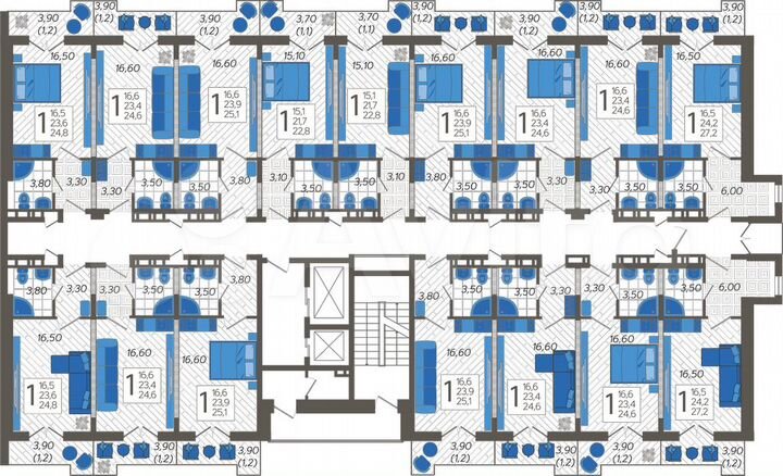 Апартаменты-студия, 24,8 м², 8/12 эт.