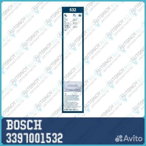 Щетки стеклоочистителя twin 700/700 532 3397001532 bosch 1шт