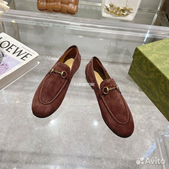 Лоферы Gucci замшевые