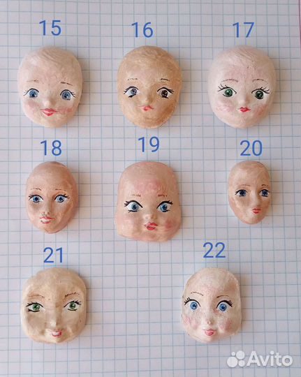 Лица для ватной куклы