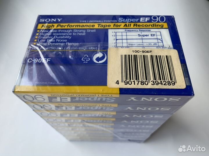 Аудиокассеты Sony Super EF90, 1992, 10 шт, NEW