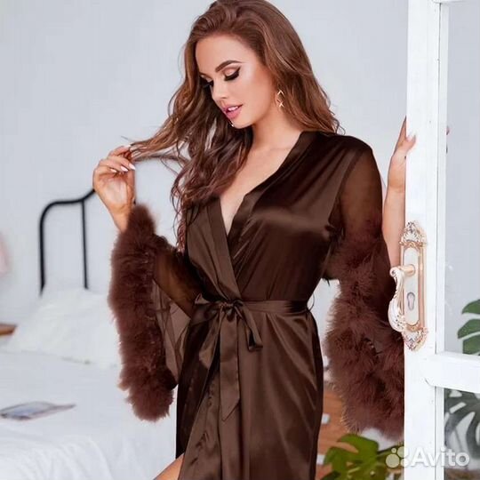 Халат женский шелковый