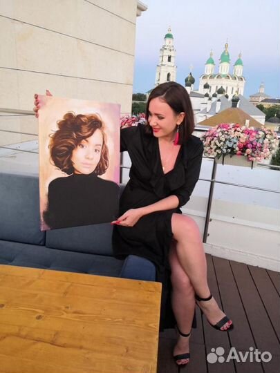 Портрет по фото на холсте