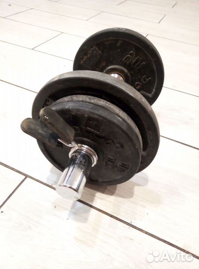 Гантели разборные 15кг каждая и гантеля 10кг