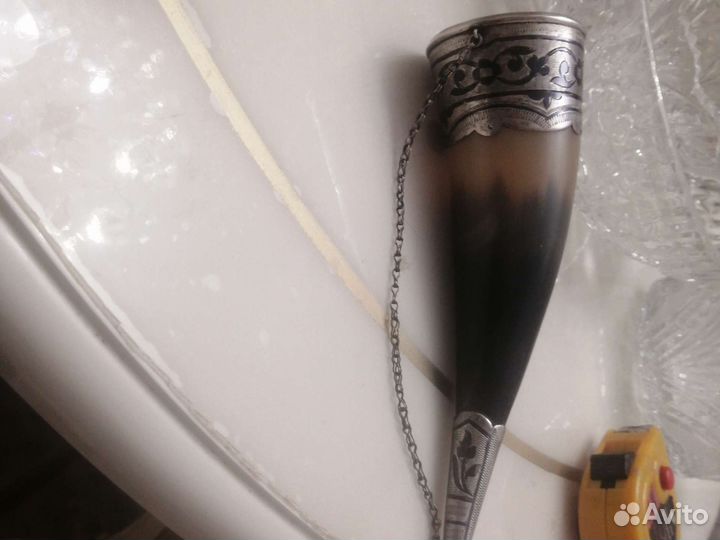 Рог серебро кость