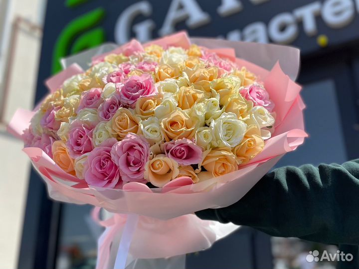 Цветы с доставкой Анапа, свежие розы, букет из роз