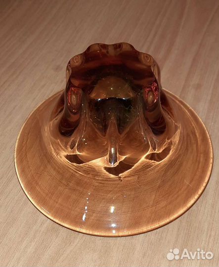 Ваза конфетница, медовое стекло, СССР