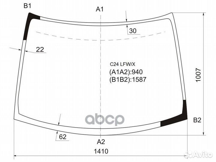 Стекло лобовое nissan serena 99-05 C24 LFW/X XYG