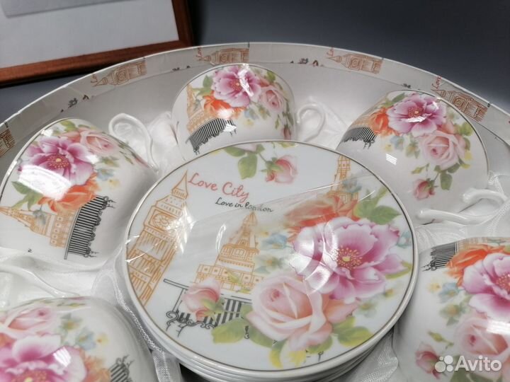 Новый чайный подарочный сервиз на 6 персон