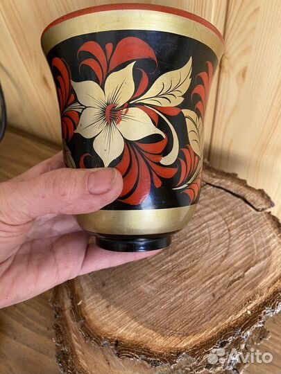 Ваза. Хохлома. Дерево. СССР