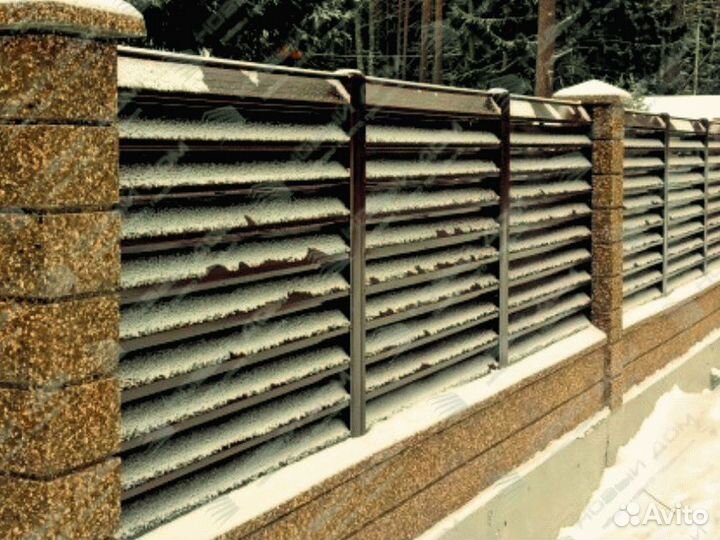 Забор жалюзи металлический