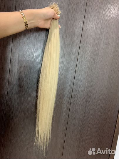 Волосы для наращивания 60 см блонд