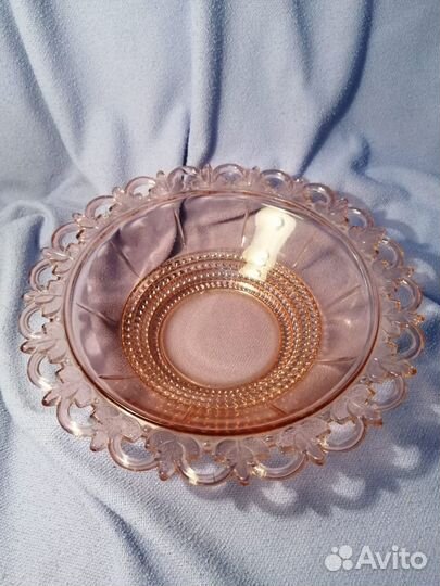 Тортница, ваза, конфетница медовое стекло СССР