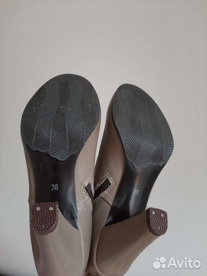 Сапоги ботфорты натуральная кожа бежевые нюдовые