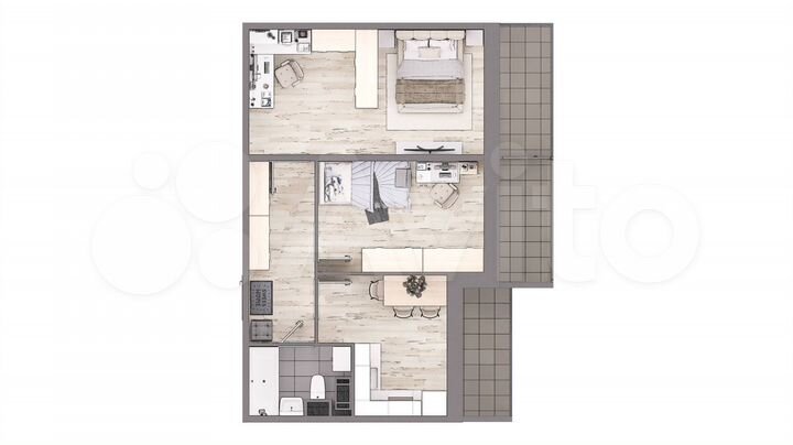 2-к. квартира, 52,3 м², 2/8 эт.