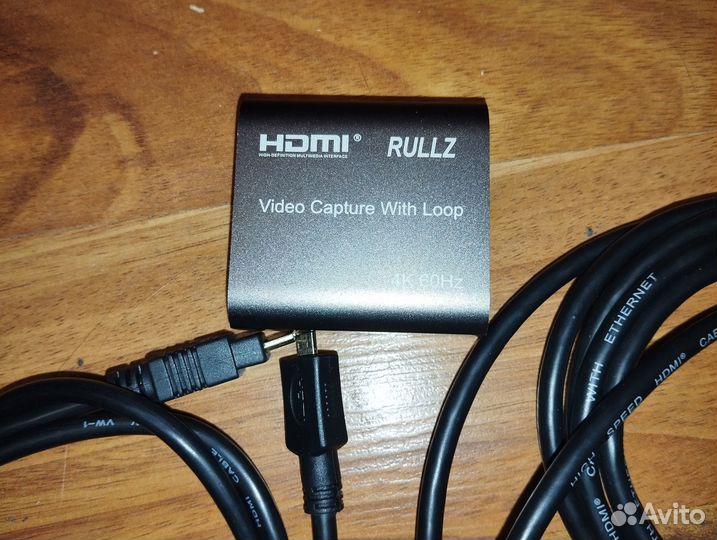 Карта видеозахвата внешняя Rullz hdmi USB 3.0 Loop