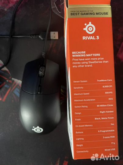 Игровая мышь steelseries rival 3