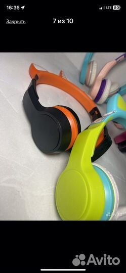 Наушники ушки единорог светятся детские новые