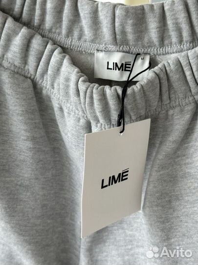 Джоггеры lime M серые из футера новые