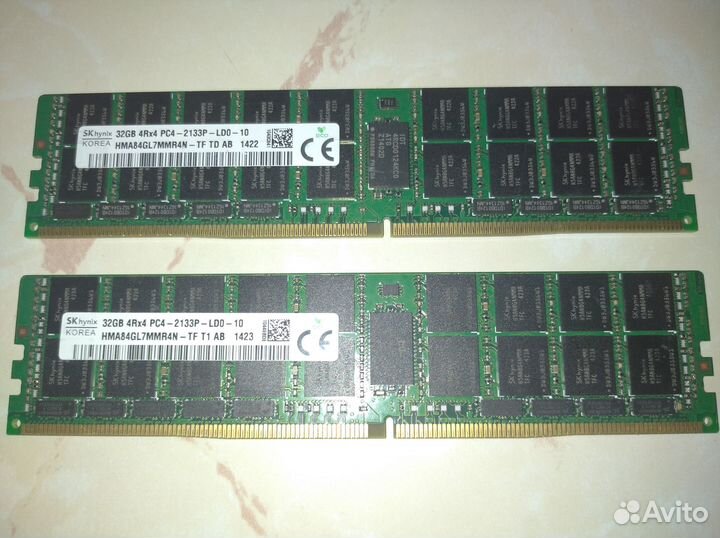 Комплект 2шт серверная ddr4 32gb Hynix ECC-REG