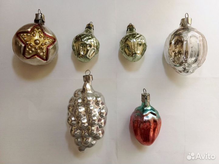 Ёлочные игрушки СССР стекло