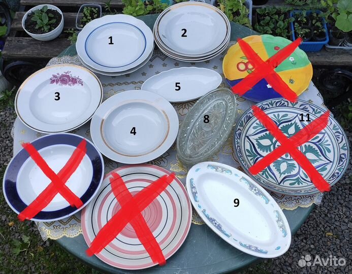 Рюмки, стаканы, кружки, тарелки, сервизы, супница