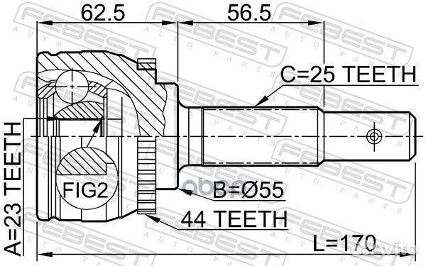 ШРУС наружн.к-кт Nissan Almera N16 00 23x55x25