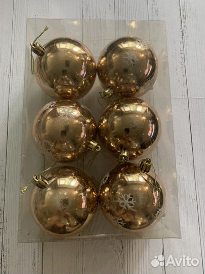 Шар новогодний диаметр 8см набор 6 штук
