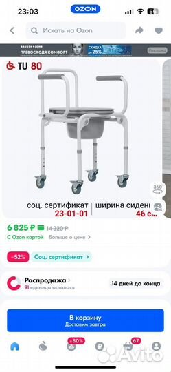 Кресло туалет для пожилых и инвалидов