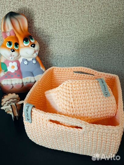 Набор корзин вязаный