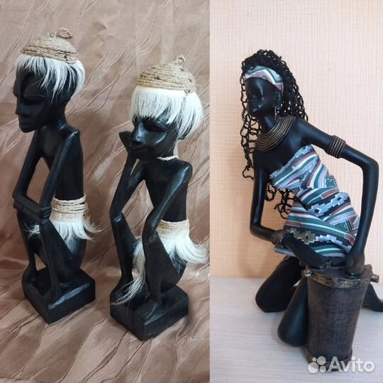 Статуэтки Дерево, пластик. Винтаж Индонезия