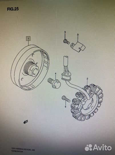Suzuki gsxr 600 750 2006 2007 Ротор генератор oem